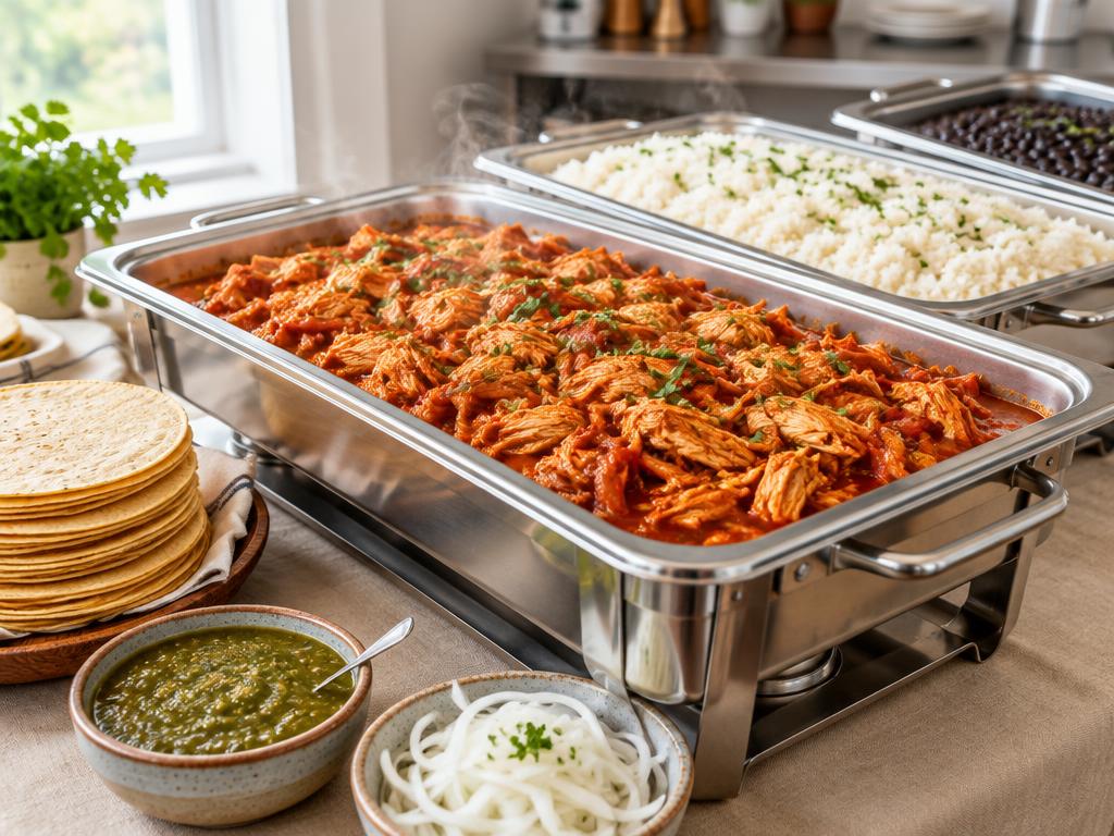 Tinga de pollo · Lote para 50 personas